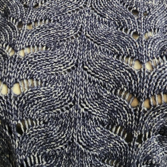 SOFT SURROUNDINGS Blue Open Knit Sweater - Picture 6 of 7